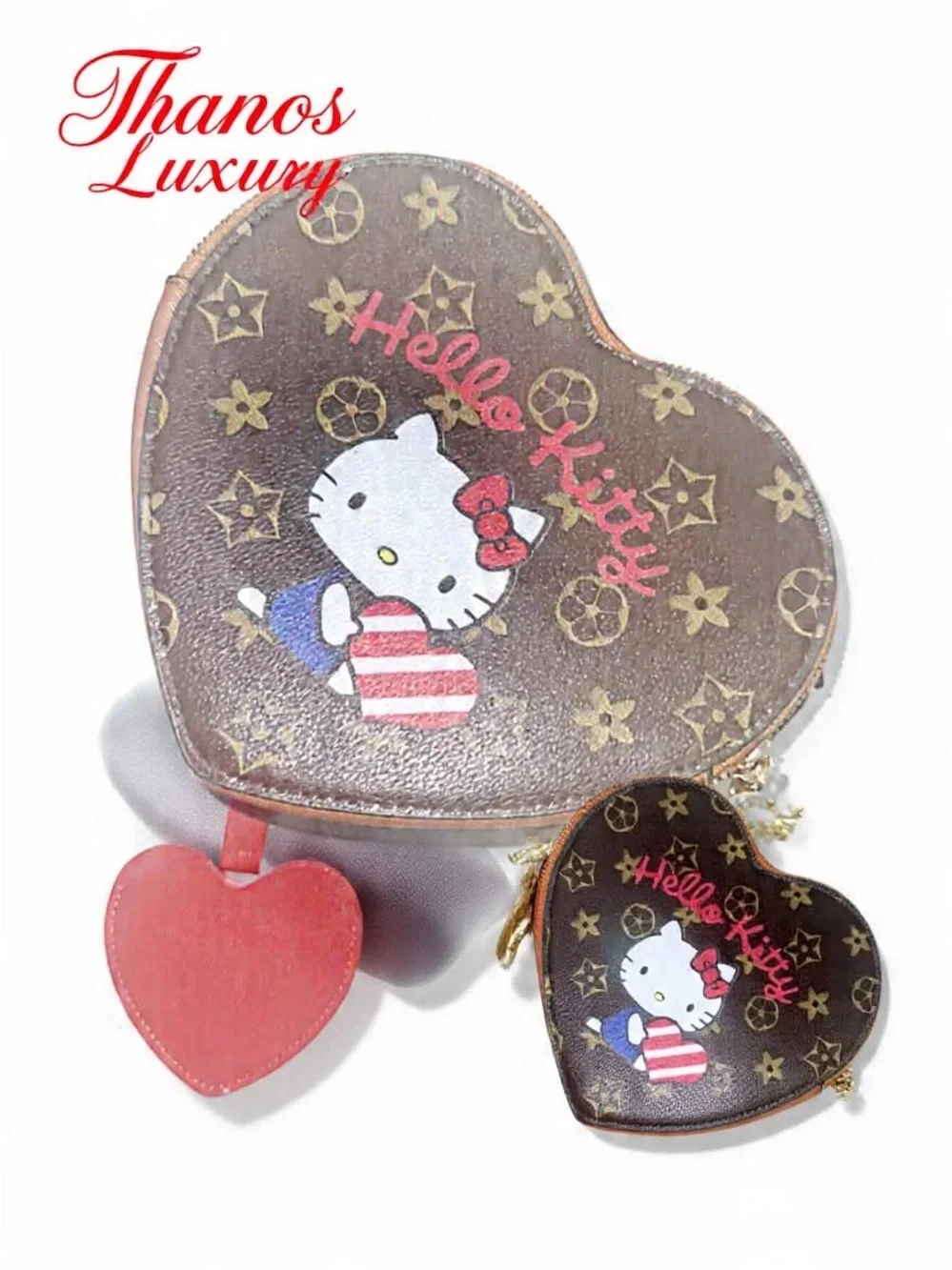 HELLO KITTY WOMENS HEART BAG BUNDLE (MYSTERY DESIGNER PURSE FILL-UP)